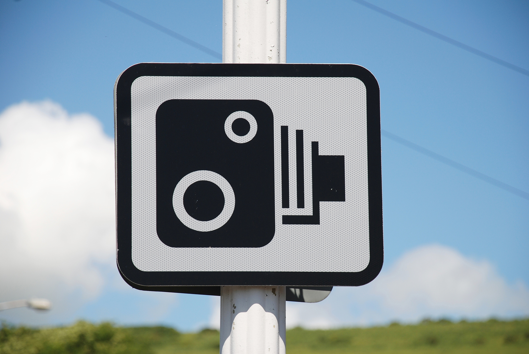 A speed camera sign